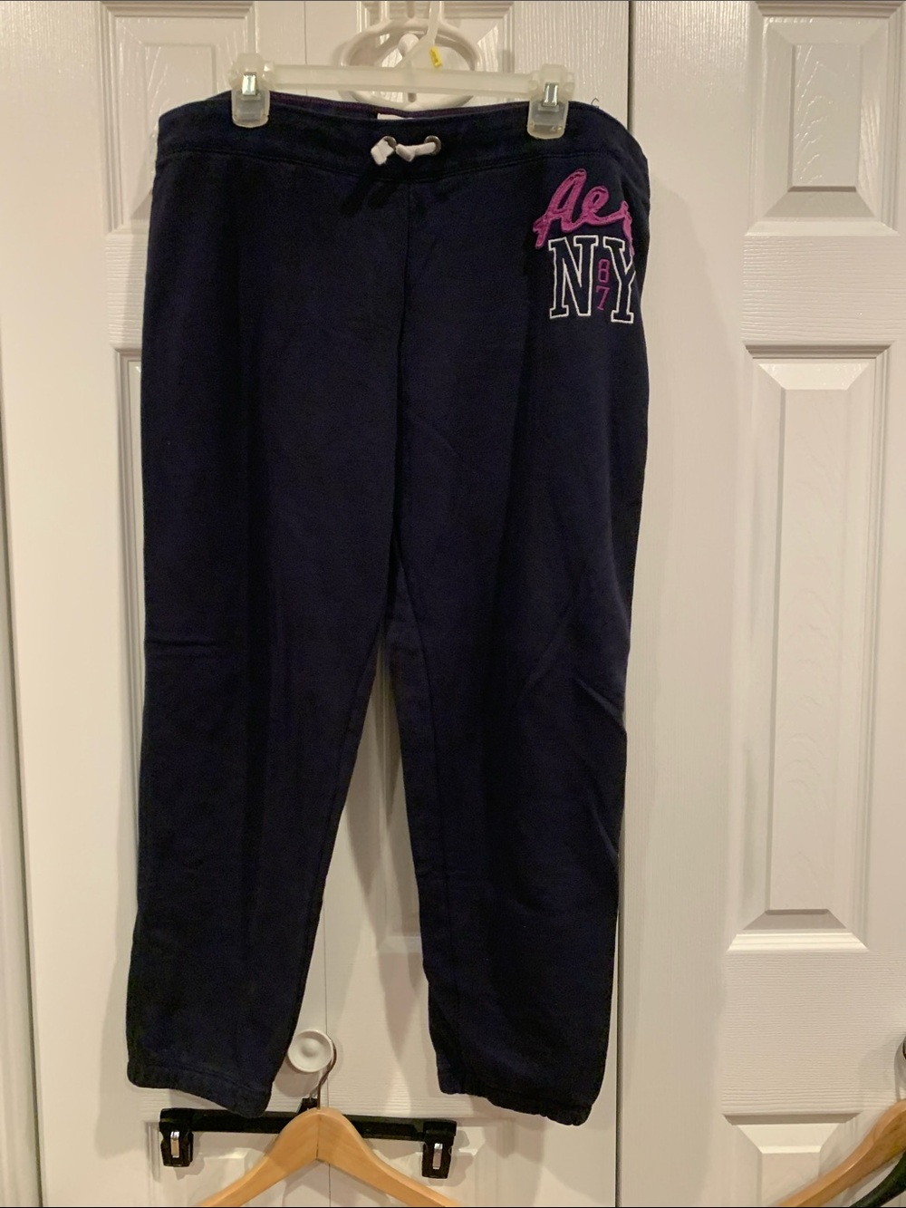 Aeropostale Navy Sweatpants with Pink & White Logo
